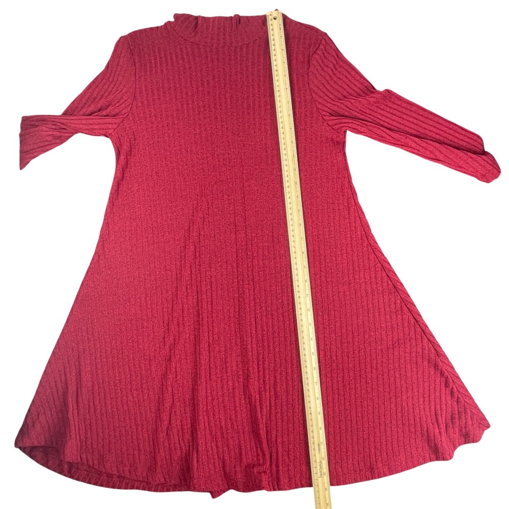 Discreet Ribbed Knit Cowl Neck Fit-and-Flare Dress/Tunic Large - Picture 8 of 8